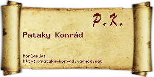 Pataky Konrád névjegykártya